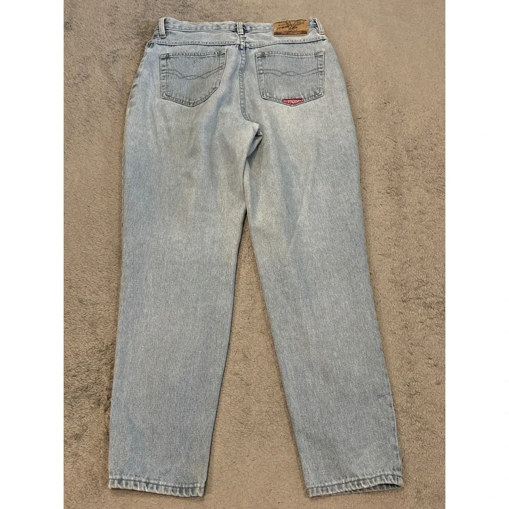 No Excuses Vintage High Waisted Tapered Leg Light Wash Denim Jeans Size 13/14